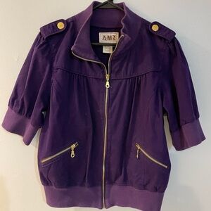 Ami Purple Utility Jacket with Gold Details vintage Y2K size large